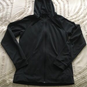 Black Full-Zip Hooded Sweatshirt